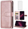 Asuwish Handyhülle für T-Mobile T Phone Pro 5G/Revvl 6 Pro Hülle mit Glas Folie Schutzfolie und Kartenfach Klappbar Leder Geldbörse Ständer T-Phone Handy Hüllen Schutzhülle Wallet Phone Case Roségold