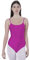 Body Body da danza balletto ginnastica donna bretelle senza maniche con scollo rotondo e copri schiena, body non trasparente aderente per danza ginnastica ritmica, fucsia, XL