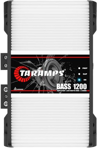 Taramps Bass 1200 2 Ohms Monoblock Amplifier 1200 Watts Rms 1 Channel 14.4VDC Output Power, Full Range Rca/High Level Input, Car Audio Sub/Bass System - Monitor Level Remote Included