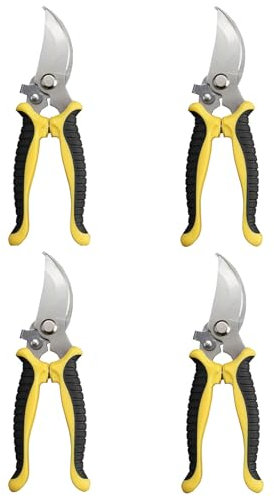 Baumtrimmer, Gartenschere, manuelle Trimmer, Zweig, Hecke, Bush Trimmer, Florist floral, Dornenrose, Heckenblumen, Haushaltspflanzen, Bonsai oder Garten Reparatur Gartenwerkzeuge (Edelstahl). (Gelb)