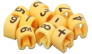 LXHZSY Segnacavi 10 Traliccio 0,5 0,75 1,0 1,5 2,5 4,0 6,0 10,0 16 25 35 mm2 PVC Giallo Segnacavi Tubi Prugna 0-9 Kit con Numeri Diversi(2.5mm2 1000PCS)