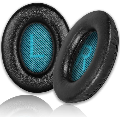 Replacement Ear-Pads Cushion, Professional Earpad, Replacement Ear-Pads Cushions, Bose QuietComfort QC 25 35 35II 15 2 Headphones, With Memory Foam, Premium Ear Pads, Black