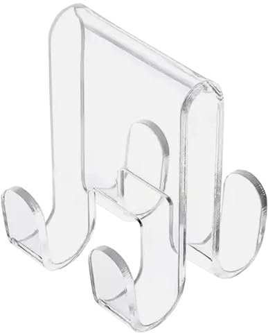 Acrylic Shower Door Hook | Over Glass Door Hanger with Double-Sided Design for Robes, Towels, Clothes, Washcloths, and Accessories, Durable Space-Saving Bathroom Organizer, Sleek Functional