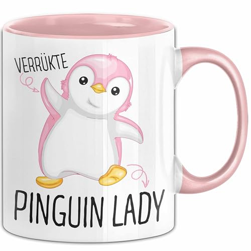 Lustige Tasse Geschenk Verrückte Pinker Pinguin Spruch (Rosa)