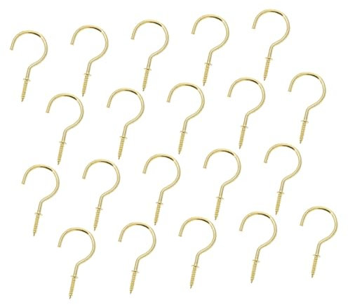 FONDOTIN 20 Stück Metallhaken für Küche Schraubhaken aus Stahl Vielseitige Aufbewahrungshaken für Tassen Mäntel und Pflanzen Bruchfest und Praktisch