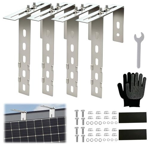 Supporti Di Pannelli Solari Da Balcone, Supporti Regolabili Per Pannello Solare, Nessuna Foratura Richiesta, Staffe Per Pannelli Fotovoltaici, Adatti a Ringhiere Da Balcone, Tetti Piani