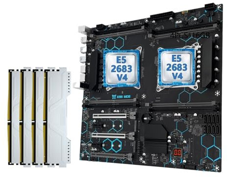 X99 MD8 motherboard LGA2011-3 set X-EON E5 2683 V4 dual CPU DDR4 ECC 4 * 16GB 2400MHz Memory combo NVME M.2 ssd X99 kit