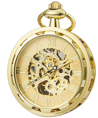 SEWOR Single Face Unisex-Taschenuhr mit mechanischem Handaufzug SEW262 (Gold)