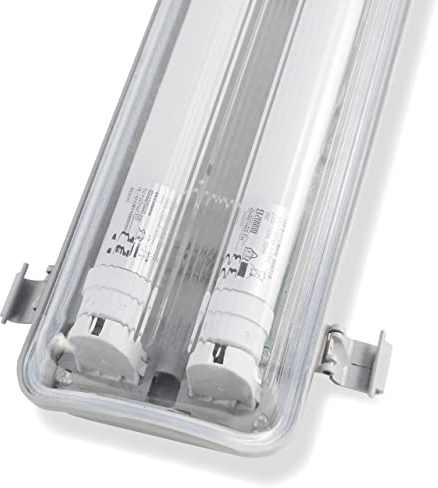 Proventa Feuchtraumleuchte LED 120cm mit 2x 18W Leuchtstoffröhre, IP65, 4000K Neutralweiß, 36W, 3600 Lumen – Feuchtraumlampe für Innen und Außen, Feuchtraumleuchte LED warmweiß kompatibel