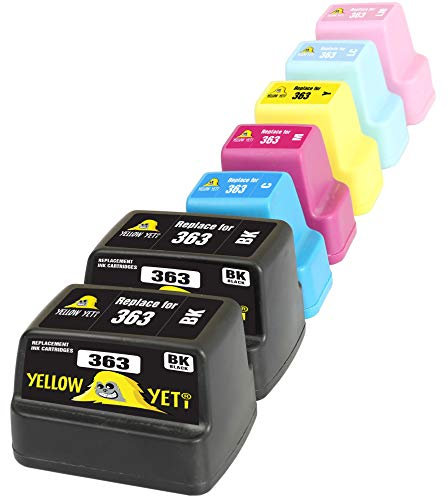 Yellow Yeti Ersatz für HP 363 | 7 Druckerpatronen kompatibel für HP Photosmart C7280 C8180 C5180 C6180 C6280 C7180 3310 3210 3110 8250 D6160 D7160 D7260 D7460