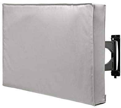 XQK Outdoor-TV-Abdeckung Universeller wetterfester Schutz für 40-42, 55-58-Zoll-TV-kompatibel mit Standardhalterungen und -halterungen (grau 55-58 Zoll)
