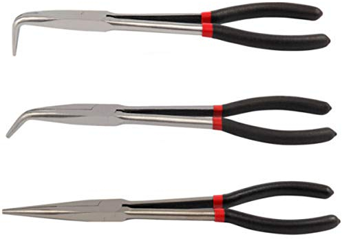 3 Stücke 11 Zoll Straight Bent Spitzzange Set, Straight lange Spitzzange, 45 Grad 90 Grad gebogene Spitzzange Spitze Handwerkzeug-Set