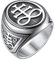 FaithHeart Edelstahl Herren Männer Bandring Satanic Baphomet Leviathan Fingerring Vintage Leviathan Kreuz Bandring Punk Siegelring Biker Bandring für Weihnachten Geburtstag