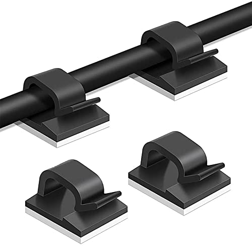 50 Stück Kabelhalter,Kabelklemmen Selbstklebend,Schreibtisch Kabelmanagement Organizer,Kabelschellen für Beleuchtung und Dekoration,Wand,Werkstatt,Heimbüro,Außenbereich (15mm*14mm,Schwarz)