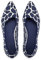 Frank Mully Ballerine a Punta lavorate a Maglia da Donna - Comode Ballerine Slip-on - Scarpe Classiche morbide, Blu, 36 EU