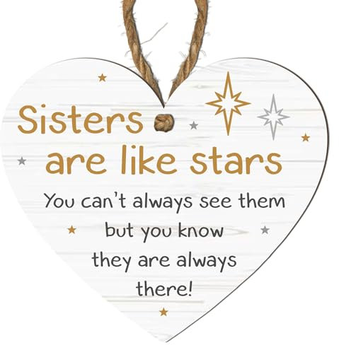 Pixie's Gifts Wooden or Acrylic Personalised Best Sister Gift - Heartfelt Birthday Surprise, Thoughtful Gifts for Sisters Unique Thank You Friendship Plaque (MDF WOOD)