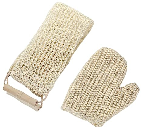 kawehiop Waschhandschuhe, Duschanzug, Sisal, Hanf, klassische feste Haarbänder, verbreitert, bequeme Reinigungswerkzeuge, Rückenstange, Ermüdung