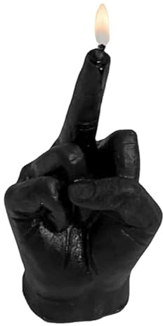 Kreative Mittelfingerförmige Geste Duftkerzen Nische Lustige Witzige Geschenke für Festival Hochzeit Requisiten und Einweihungsparty (Schwarz)