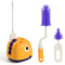 Vicloon Baby Flaschenbürste Set, Flaschenbürste Baby mit Aufbewahrungsständer, Babyflaschenbürste Reiniger, Silikon Babyflaschenbürste für Babyflaschenbürste und Sauger, BPA-frei(Gelb)