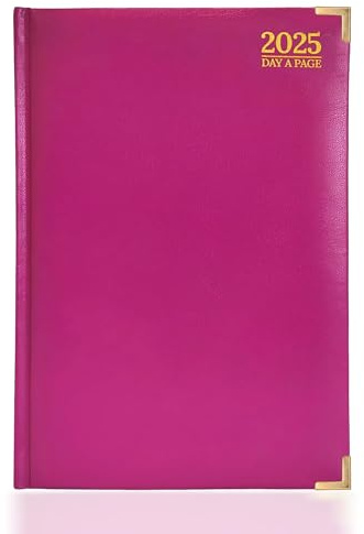 G4GADGET Luxus 2024 A4 lila Tag pro Seite Terminplaner gepolsterte Vorderseite & fester Einband vergoldete Kanten