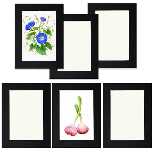 YIYINOE 6er 13x18 cm Bilderrahmen Set,Pappe Bilder Rahmen mit Schutz Kunststoffmembran,Wandmontage Fotogalerie Display für Collage,Fotos,Bilder,Fotorahmen Familie,Schwarz