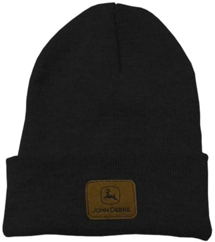 John Deere Herren Solid Beanie, Schwarz, large