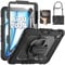 SEYMAC Coque pour iPad Air 11 Pouces M3/M2 (2025/2024), Coque pour iPad Air 7/6, Étui Antichoc avec Protecteur d'écran, Support Rotatif à 360° et Dragonne, Bandoulière, avec Porte-Stylo, Noir