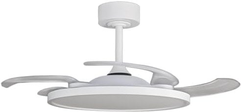 Lámpara Ventilador SLIM con motor DC blanco 4 aspas retráctiles 72W LED