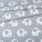 Fabreco - 100% Premium Baumwollstoff Meterware 50x160cm - graue Elefanten mit einem Herz | 220 g/lfm – Weich, langlebig & hautfreundlich | Stoffe Zum Nähen & Dekoration | Stoff Meterware - Fabric