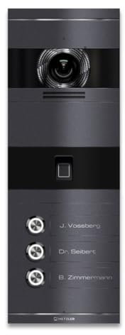 Metzler VDM10 2.0 Video Sprechanlage mit Türöffner (Stromversorgung) & Fingerprint - Anschluss 2-Draht IP - Türsprechanlage mit HD-Kamera - 3 Familienhaus Sprechanlage - in DB 703 Eisenglimmer | Niko