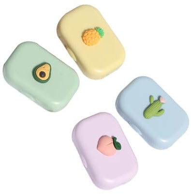 Didiseaon 4pcs Cartoon Lens Cases Eye Care Boxes for Travel Compact Holder for Contacts Lenses