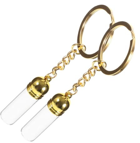 Beaupretty Perfume Oil Bottle Set 2pcs Glass Refillable Perfume Bottles Keyring for Travel
