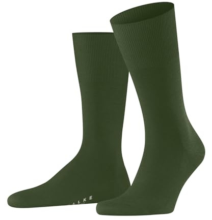 FALKE Herren Socken Airport M So Wolle Baumwolle einfarbig 1 Paar, Grün Cypress 7528, 43-44