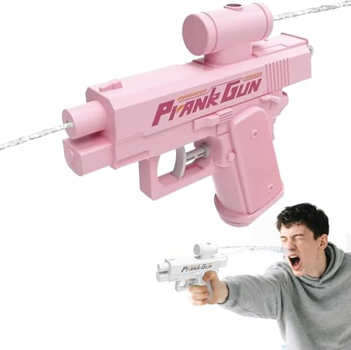 Prank Wasserpistole Klein Prank Water Gun Quirky Kleine Wasserpistole Reverse Streich Wasserpistolen Vorne Hinte Zwanghafte Zweiwege für Sommer Freien Pool Strand Wasserspielzeug (Rosa)