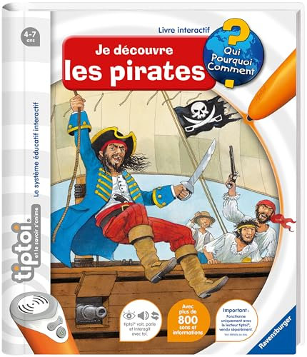 Ravensburger - tiptoi® - Livre interactif - Je découvre les pirates- Jeu éducatif électronique, sans écran - A partir de 4 ans - version française - 13099004