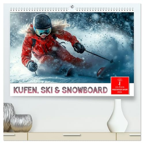 Kufen, Ski & Snowboard (hochwertiger Premium Wandkalender 2026 DIN A2 quer), Kunstdruck in Hochglanz: Atemberaubende Action in Eis und Schnee. (CALVENDO Sport)