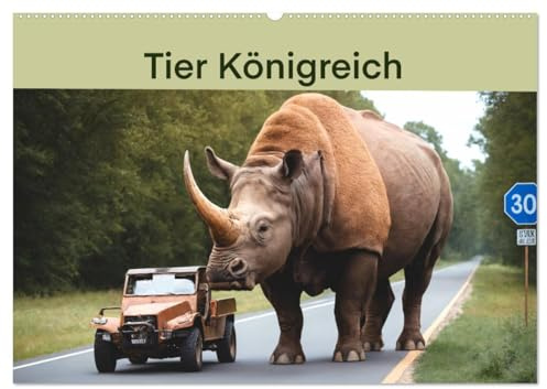Tier Königreich (Wandkalender 2026 DIN A2 quer), CALVENDO Monatskalender: Erleben Sie eine faszinierende Reise durch die Welt ausgestorbener ... hin zu mystischen Drachen – (CALVENDO Tiere)