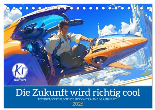Die Zukunft wird richtig cool (Tischkalender 2026 DIN A5 quer), CALVENDO Monatskalender: Anime Abenteuer in eine wilde Science Fiction Zukunft hinein (CALVENDO Technologie)