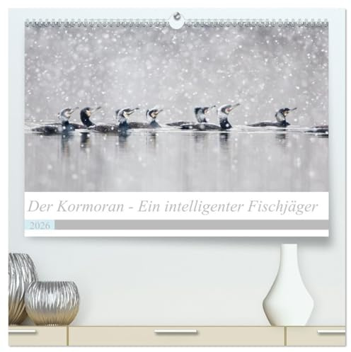 Der Kormoran - Ein intelligenter Fischjäger (hochwertiger Premium Wandkalender 2026 DIN A2 quer), Kunstdruck in Hochglanz: Intime Einblicke in das ... im Verlauf des Jahres (CALVENDO Tiere)