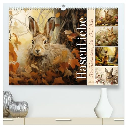 Hasenliebe (hochwertiger Premium Wandkalender 2026 DIN A2 quer), Kunstdruck in Hochglanz: Mit Häschen durchs Jahr (CALVENDO Tiere)