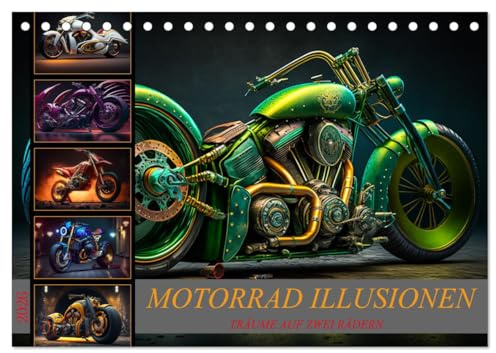 Motorrad illusionen (Tischkalender 2026 DIN A5 quer), CALVENDO Monatskalender: Träume von Motorradfahrern umgesetzt in eimalige Bilder (CALVENDO Mobilitaet)