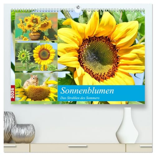 Sonnenblumen. Das Strahlen des Sommers (hochwertiger Premium Wandkalender 2026 DIN A2 quer), Kunstdruck in Hochglanz: Leuchtendes Gelb im Sommerwind (CALVENDO Natur)