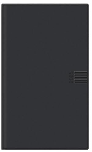 Monats-Taschenkalender, schwarz 2025: Schwarzer Terminkalender mit herausnehmbarem Adressbuch. Buch-Kalender mit hochwertiger Kunststoffhülle. ... Planen von Terminen. (Kalenderbücher Heye)
