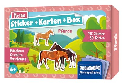 Meine Sticker + Karten + Box - Pferde: Mitnehmen, gestalten, verschenken (KARTOLINO Kinderspaßkarten: Meine Sticker+Karten+Box)