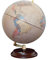 Magellan Vasa Globus mit politischem Kartenbild oder handkaschiert, freistehend ohne Meridian Durchmesser 32 cm, Globus mit rotbraunem Holzfuß Maßstab 1:40.000.000 politisches Kartenbild antik 32 cm