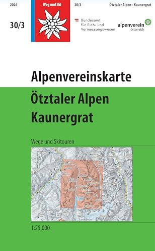Alpenvereinskarte: Ötztaler Alpen, Kaunergrat