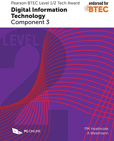 Pearson BTEC Tech Award in Digital Information Technology DIT Level 1/2 Component Unit 3 External Assessment Examination IT Learning Aims A to D ... Digital Information Technology: Component 3)