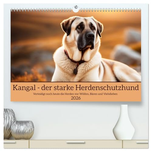 Kangal - der starke Herdenschutzhund (hochwertiger Premium Wandkalender 2026 DIN A2 quer), Kunstdruck in Hochglanz: Verteidigt noch heute die Herden vor Wölfen, Bären und Viehdieben (CALVENDO Tiere)