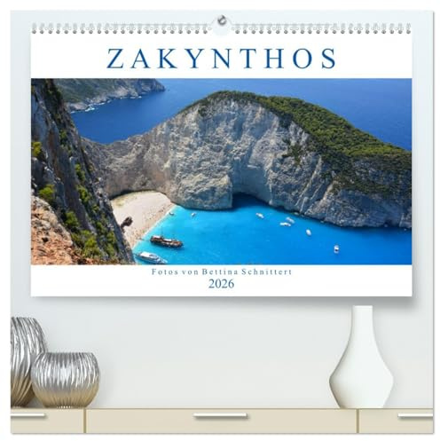 Zakynthos 2026 (hochwertiger Premium Wandkalender 2026 DIN A2 quer), Kunstdruck in Hochglanz: Fotografien von der ionischen Insel Zakynthos (CALVENDO Orte)