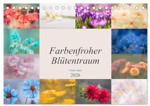 Farbenfroher Blütentraum (Tischkalender 2026 DIN A5 quer), CALVENDO Monatskalender: Bunte Blütenfotos verzaubern uns das ganze Jahr (CALVENDO Natur)